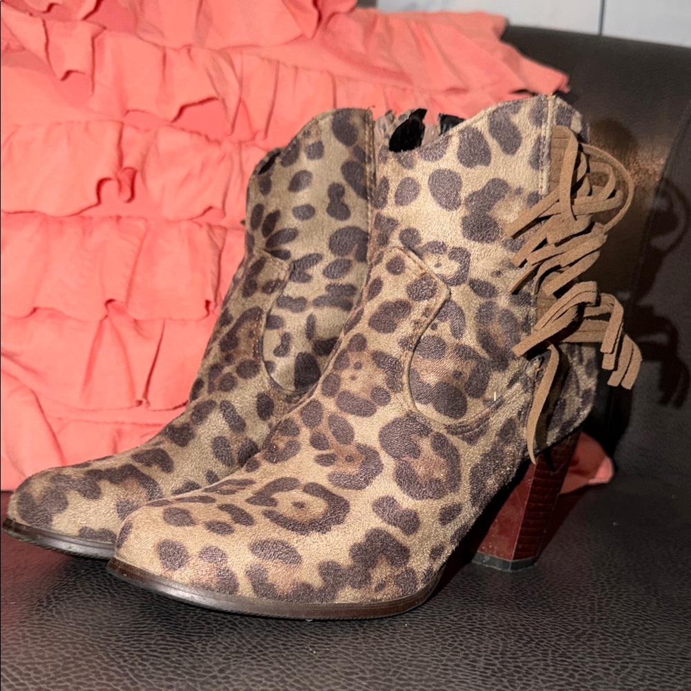 Leopard Print Ankle Boots